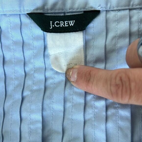 J.Crew Pleated A-Line Skirt Light Blue Cotton Blend Size 6 Petite - Picture 5 of 5